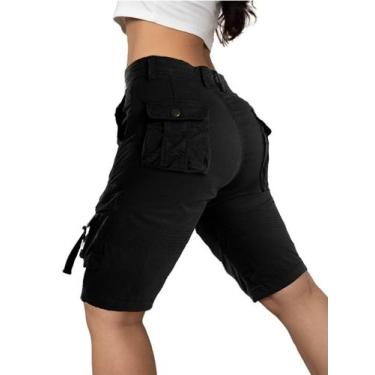Imagem de Shorts de caminhada Flamingals Bermuda Cargo 2024  preta