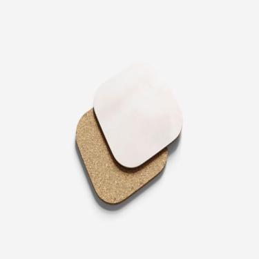 Imagem de Porta Copos Com Ilustração Personalizada Surface 9x9 cm Textura Rústica Cinza e Branco