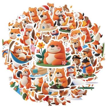 Imagem de 70 peças adesivos de papelaria de desenho animado de esquilo brinquedo fofo para guitarra, faça você mesmo, bicicleta, skate, laptop, bagagem, decoração, faça você mesmo, telefone, guitarra, notebook