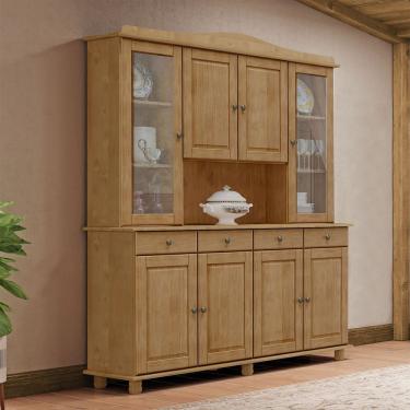 Imagem de Armário Cristaleira 8 Portas 4 Gavetas Rubi Freijó Madeira Pinus - Finestra