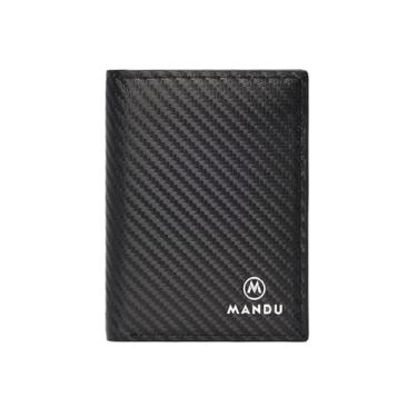 Imagem de Carteira masculina fina minimalista e porta-cartão, carteira de cartão de crédito com bloqueio de RFID, Preto, one size, Minimalista