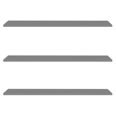 Imagem de Prateleira Flutuante Para Cozinha Kit 3 Com Suporte Invisível 91cm Yara Preto - Lumil