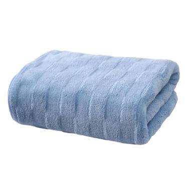 Imagem de KIT Toalha de Banho Microfibra Coral 70x140cm – toque Macia, Leve, Alta Absorção e Secagem Rápida (Azul-RYG12,2)