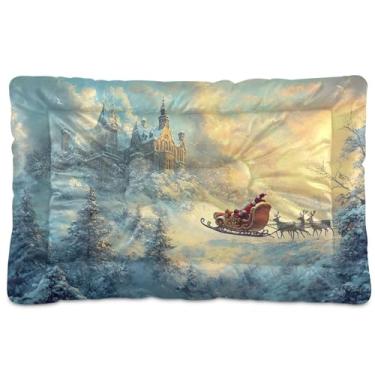 Imagem de SEHANY Cama de Natal para cães e gatos com fundo antiderrapante, cama de canil, colchão macio para animais de estimação, lavável, para cães pequenos, médios e grandes, gatos, 91 x 61 cm