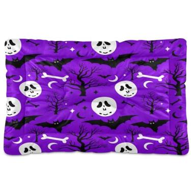 Imagem de SEHANY Cama de Halloween morcegos para cães e gatos com fundo antiderrapante, cama de canil, colchão macio para animais de estimação, lavável para cães pequenos, médios e grandes, gatos, 61 x 45 cm