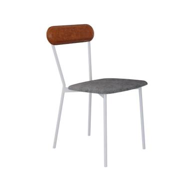 Imagem de Cadeira Vintage Emília Fixa C-4 Pes 450 X 505 X 810 Mm C-1 Un. Pés Brancos. Cy.nev.pta-cn.cml Névoa Pta-cn.caramelo