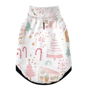 Imagem de SEHANY Casaco de Natal de gengibre para cães pequenos, superquente à prova de vento, jaqueta de inverno macia e aconchegante para animais de estimação para clima frio na neve com coleira para animais