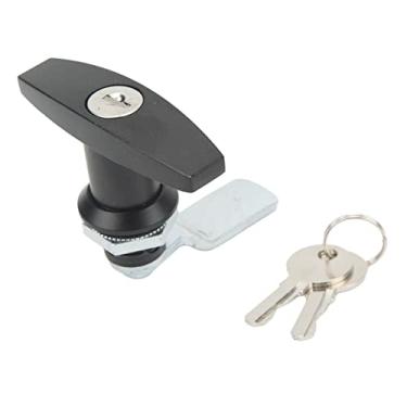 Imagem de Ainoli T lidar com fechadura da porta liga de zinco T lidar com trava do armário para garagem reboque caixa de ferramentas preto