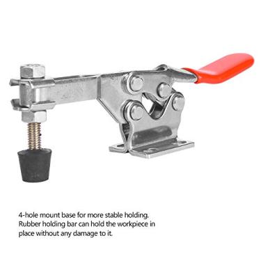 Imagem de YWBL-WH Braçadeira Horizontal de Alternância, Braçadeira Resistente de Aço Inoxidável 304 Com Barra de Retenção de Borracha, Capacidade de 280kg para Bancada de Soldagem