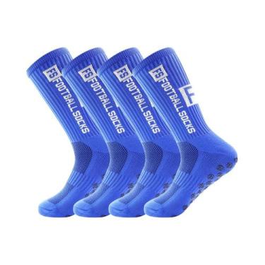 Imagem de Meias De Futebol Antiderrapantes Masculinas, 4 Pares, Almofadas De Pro
