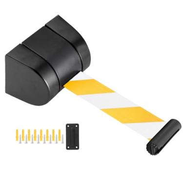 Imagem de HGTRH Barreira retrátil montada na parede, sistema de orientação de pessoas com design de fivela de plástico de engenharia ABS, trama simples para lojas de varejo, aeroportos, bancos, G 4 furos 3M