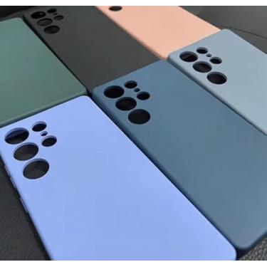 Imagem de Capa Capinha Para Samsung Galaxy S22 Ultra Silicone Aveludado Fina Proteção Premium (SALMÃO)