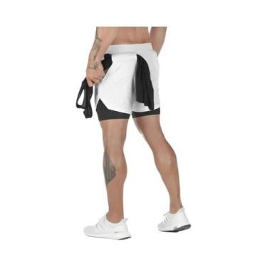 Imagem de Shorts Masculinos Camo De Secagem Rápida 2 Em 1 Para Academia, Corrida