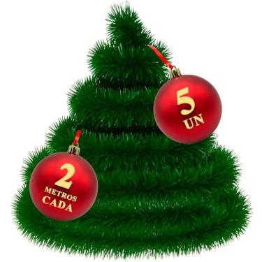 Imagem de Festao de Natal 10 Metros para Melhorar Arvores Guirlandas Telhados e Lareira Verde Grosso Cheio Enfeite Decoração Natalina