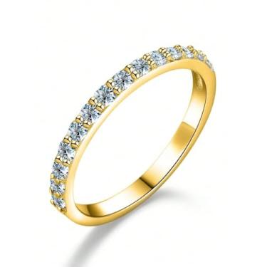 Imagem de 1 peça de prata esterlina 925 0,027 ct anel de coroa de moissanita sintética para mulheres, roupa de noivado, melhor presente feminino joias finas presentes, Prata, Sem pedra preciosa