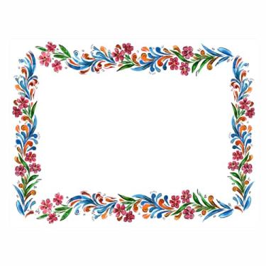 Imagem de Jogo Americano Mesa Posta Kit 2 a 12 Unidades Impermeável Decoração de Mesa (Flores Coloridas,Kit 2 peças)