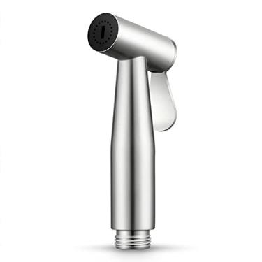 Imagem de uhyOHF Bidê portátil Pulverizador de vaso sanitário para montagem na parede Pulverizador de fraldas de pano para vaso sanitário Bidê Bocal de chuveiro de mão de aço inoxidável, cromado B (desenho