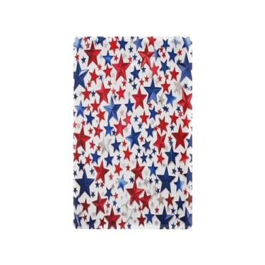 Imagem de Wassud Placa de cobertura de interruptor de luz com estrelas vermelhas e azuis, 1 placa de tomada em branco decorativa para decoração de casa, sala de estar, quarto