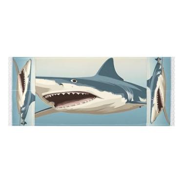 Imagem de Wassud Capas de lavadora e secadora de tubarão de boca aberta, protetor de lavadora com sacos de armazenamento, capa de geladeira à prova de poeira com bolsos para lavanderia doméstica, cozinha, 120 x