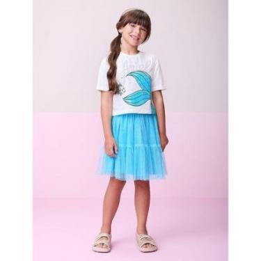 Imagem de CONJUNTO BLUSA E SAIA DE TULE PEQUENA SEREIA CAUDA ARIEL E LINGUADO MOMI-Feminino