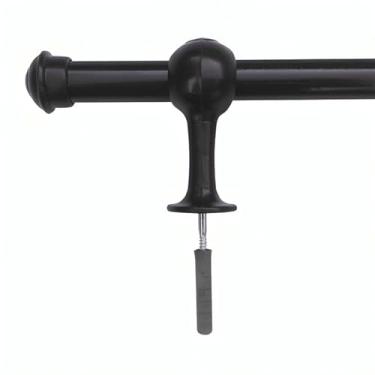 Imagem de Kit Varão de Madeira Simples 2,00m 19mm Branco Preto Tabalho Palha (Preto)