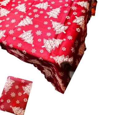 Imagem de Sociplentycom Toalha de mesa de Natal, retangular, 150 x 179 cm, capa de mesa de festa de Natal, decoração interna e externa (árvore de Natal, 149 x 70 cm)