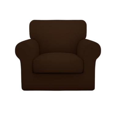 Imagem de Eco-Ancheng Capas de cadeira, capa de sofá para poltrona, capa de sofá com almofada de assento separado com fundo elástico, capa deslizante de 1 assento com braços, protetor de móveis para sala de