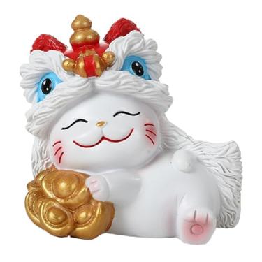 Imagem de Generic Miniatura de Gato da Sorte para Decoração de Painel de Carro, Enfeite de Mesa, Pequena Estátua para o Ano, Style D