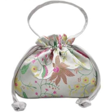 Imagem de Only My Live Home 10 peças grandes chinesas de brocado de seda com cordão bolsas femininas forradas bolsa de armazenamento bolsa grossa de tecido artesanal sacos de presente alças (azul 10 peças