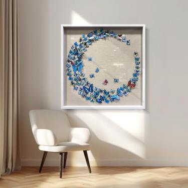Imagem de BrightA Decoração de parede de borboleta colorida 3D de tamanho grande - um item decorativo tridimensional para paredes de casa, sala de estar, quarto ou escritório 78 cm x 78 cm