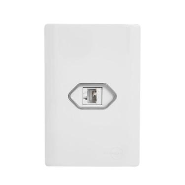 Imagem de Tomada RJ45 com Placa 4x2 Branca da Linha Novara - 1100/41 - DICOMPEL 