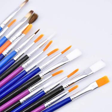 Imagem de Conjunto de 9 pincéis coloridos, conjunto de pincéis de plástico, para aquarela, óleo, acrílico, ferramentas de desenho