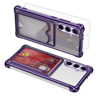 Imagem de Asuwish Capa de celular para Samsung Galaxy S21 5G 6,2 polegadas com protetor de tela de vidro temperado e resistente à prova de choque híbrido suporte para cartão acessórios S 21 21S G5 mulheres