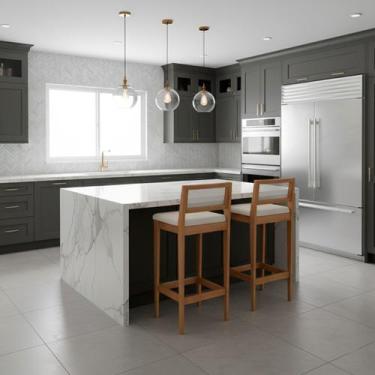 Imagem de Kit 2 Banquetas Estofada em Linho Encosto Palhinha Bruna cor:mel com l