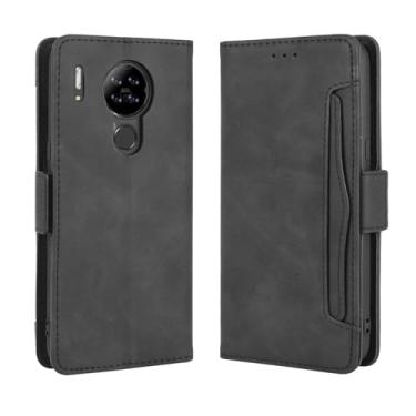 Imagem de Capa para Blackview A80,Retro magnético Flip Case,Design de carteira de couro PU com slots de cartão removíveis -Black