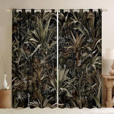 Imagem de Cortinas de camuflagem para quarto, sala de estar, camuflagem, para todos os fins, camuflagem, sonhos, caçadores, cabana ou chalé rústico, camuflagem de 30% a 50%, cortina blackout escurecida (2