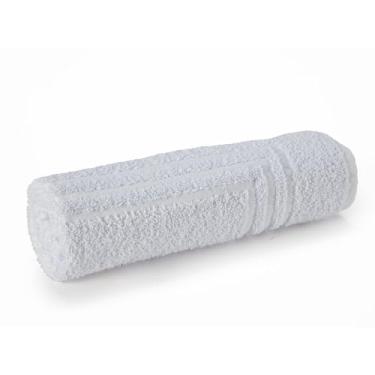 Imagem de Tapete Toalha de Piso Profissional Atoalhado Branco, 72 cm x 50 cm, 90% Algodão e 10% Poliéster, 500 g/m², Costuras Duplas e Reforçadas, Hipoalergênico, para Hotelaria, Hospitais, Clubes
