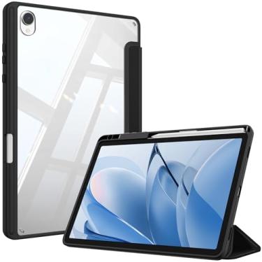 Imagem de Fintie Capa fina híbrida para Samsung Galaxy Tab S11 5G 11 polegadas modelo 2025 (SM-X730/X736B) com suporte para caneta S, capa à prova de choque com capa traseira transparente transparente