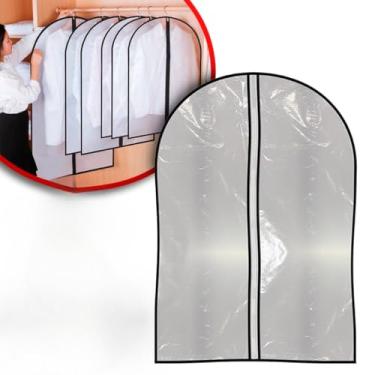 Imagem de Kit 10 Capas Para Roupa Protetora De Plástico Roupa Terno Casaco Lavanderia Impermeável Com Zíper(8 Peças)