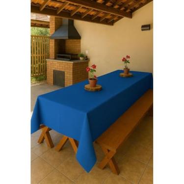 Imagem de Toalha de Mesa Grande Oxford Lisa ou Estampada para 10 ou 12 Lugares – Perfeita para Mesa Rústica (ROYAL)