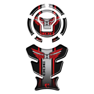 Imagem de Kit Protetor De Tanque Adesivo Moto Honda Xre 190cc 300cc 2025-26 Cinza E Vermelho Cinza E Vermelho