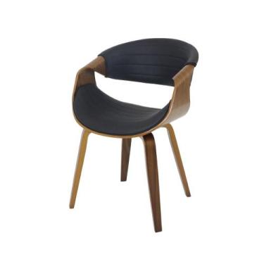 Imagem de Cadeira Jantar Nicole com Assento e Encosto Anatômico em PU Creme e Es