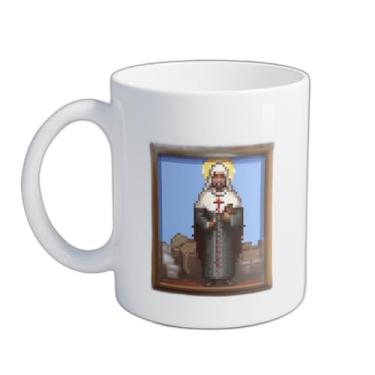 Imagem de Caneca Xícara de Café Porcelana 300ml Design Pixel Art Padre
