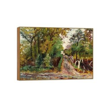 Imagem de David Burliuk famosas impressões em tela de arte de parede prontas para pendurar. Estrada da floresta. Pintura de moldura de madeira para decoração de sala de estar 70 x 100 cm 27 x 39 pol