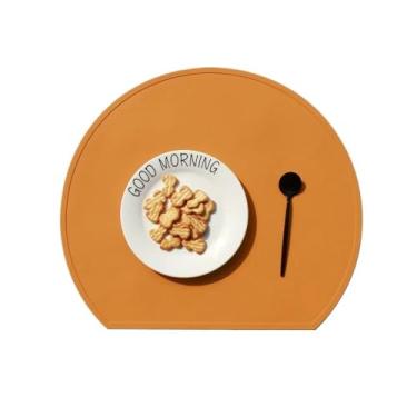 Imagem de 4 peças, jogo americano de silicone, multifuncional, impermeável, lavável, isolamento térmico, tapete para copos, para mesa de jantar, acessórios de cozinha, ideal para uso em sala de jantar, cozinha