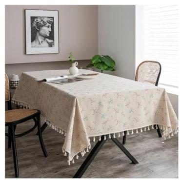 Imagem de GTIANHE-TAN Toalha de mesa retangular, estilo fazenda, durável, fácil de limpar, para ambientes internos e externos, eventos e decorações de festa (cor 01,140 x 200 cm)