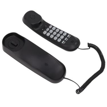 Imagem de KIMISS Telefone Com Fio Com Volume Ajustável | Telefone Fixo Montável Em Parede Com Som Claro para Uso Doméstico, Hoteleiro e de Escritório (Preto)