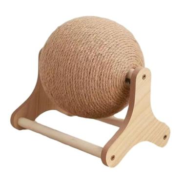 Imagem de Baoblaze Brinquedo interativo para gatos, bola arranhadora compacta em formato de V, corda de sisal para afiar as garras, ideal para furões e outros pequenos