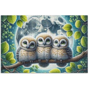 Imagem de Quebra-cabeça coruja floral pássaros do amor 500 peças adultos pintura animal presentes homens amigos únicos família jogos, 50 x 37 centímetros