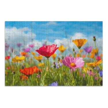 Imagem de Quebra-cabeça de flores silvestres para adultos com letras nas costas 500 peças para adultos